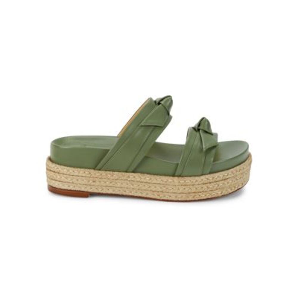 Alexandre Birman Knotted Green Clarita Espadrille Slides Size 38 EU / US 8 - Picture 1 of 7